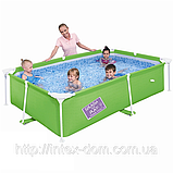 Басейн Bestway каркасний прямокутний 221 х 150 х 43 см Артикул 56219 B (Блакитний), фото 4