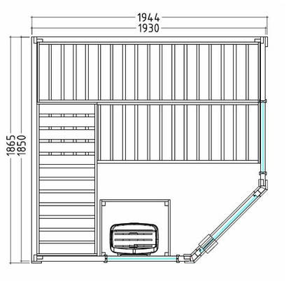Сауна Sentiotec Basic Corner 195x187 см (1-048-896), фото 2