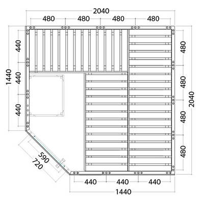 Сауна Sentiotec Wellfun Corner 205x205x204 см (1-030-303), фото 2