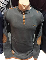 Мужской однотонный турецкий свитер свитшот чёрного цвета