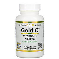 Вітамін C, 1000 мг, 60 капсул, California Gold Nutrition, Gold C
