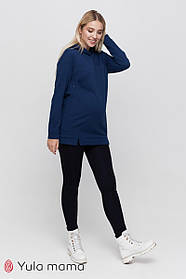 Теплі брюки - лосини для вагітних з трикотажу на хутрі M Kristi warm Юла Мама Синій