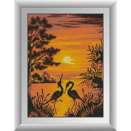 31037 Цаплі на заході сонця Набір діамантової мозаїки, фото 1