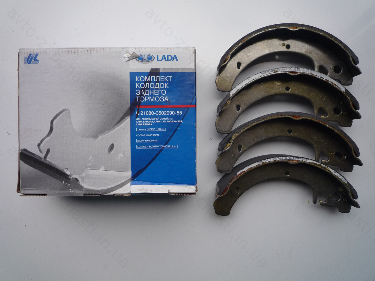 Колодки гальмівні ВАЗ 2108, 2109, 21099, 2110, 2111, 2112, 2113, 2114, 2115 задні (вир-во ВІС) 21080-3502090-55