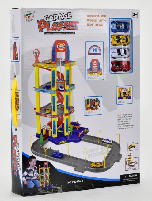 Детский гараж парковка 4 машинки Garage Playset Р 8488 А-2