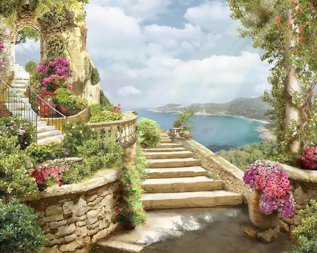 DMP-088 Набір діамантового живопису на підрамнику Біля морського берега