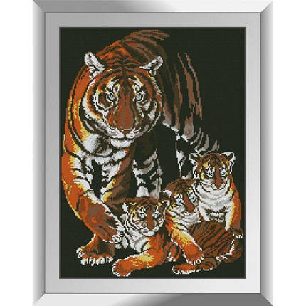 31349 Тигренята з мамой Набір діамантової мозаїки, фото 1