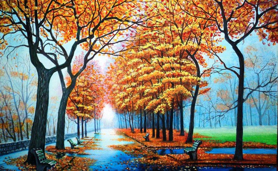 DM-265 Набір діамантового живопису Осінній парк, Ні