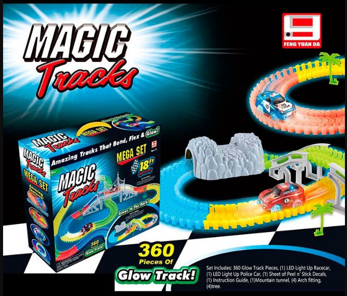 Автотрек 2 машинки 360 деталей led-підсвічування Magic Tracks FYD 170209 B
