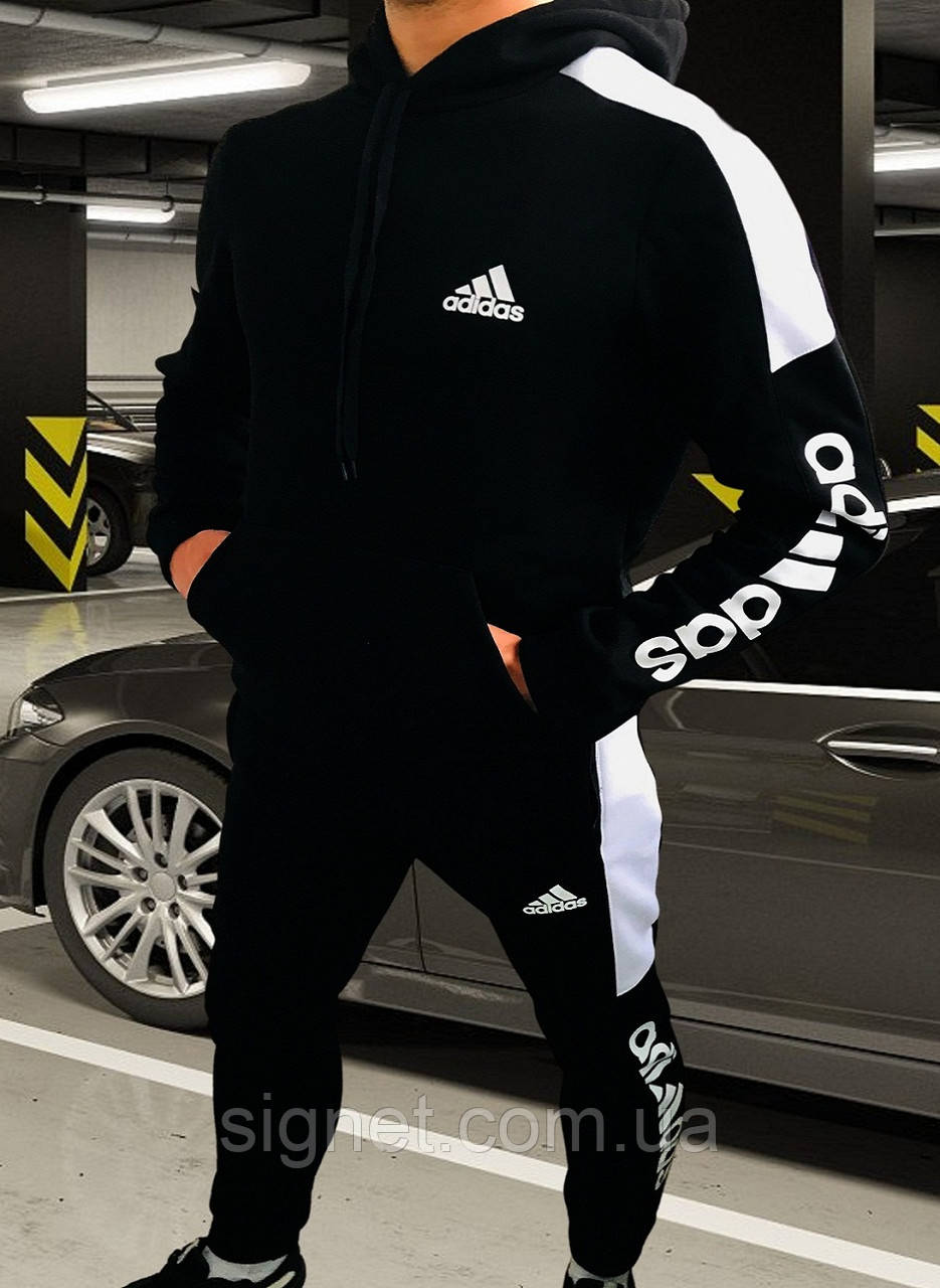 Чоловічий спортивний костюм Adidas(адідас). Теплий чорний чоловічий ...