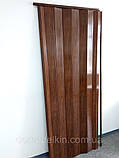 Двері гармошка глуха нестандарт - колір темний дуб. Нестандартні розміри. Ширина 120см., фото 2