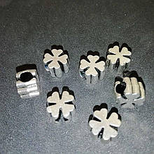 Бусини для браслета Пандора "Квітка" темне срібло 9х7 мм Паковання 10 шт.