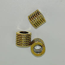 Бусини для браслета Пандора золото 10х9 мм Паковання 10 шт.