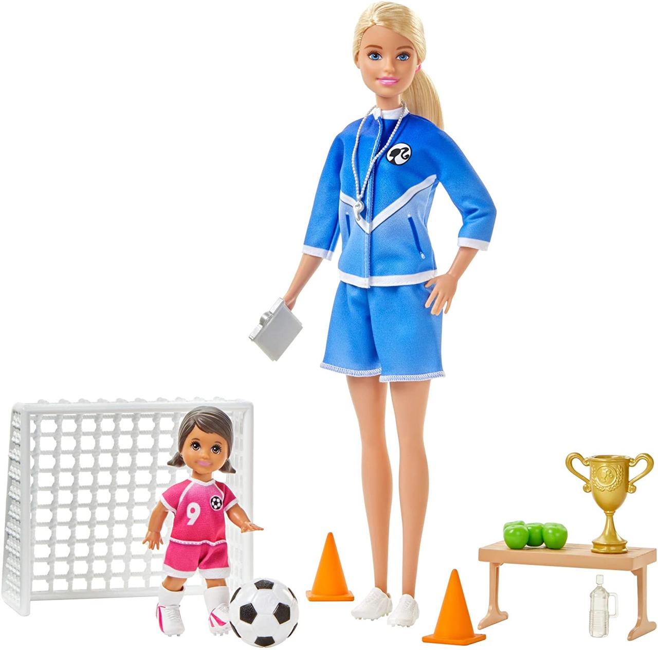 Лялька Барбі тренер із футболу Barbie Soccer Coach Playset with Blonde GLM47