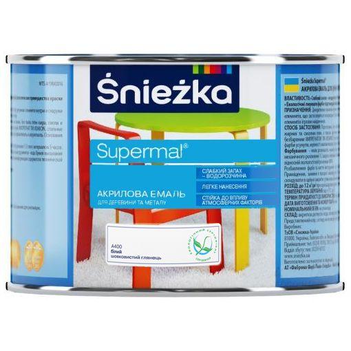 Фарба Sniezka Supermal акрилова біла 0,4л, фото 1
