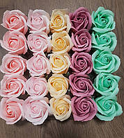 Микс мыльных роз, неувядающие цветы из мыла Квіти із мила коробка 25 штук набор 22 под заказ