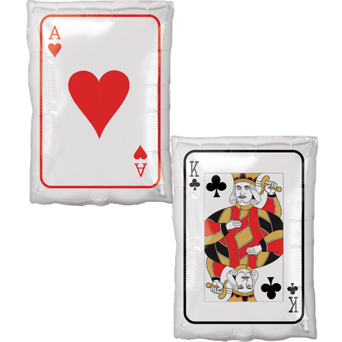 А 12" x 17" Roll the Dice King & Ace JrShape Foil Balloon - Pkg. Куля фольгована Король іТуз. В уп