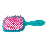 Гребінець для волосся бірюзовий з рожевим Janeke Superbrush (8006060612247)