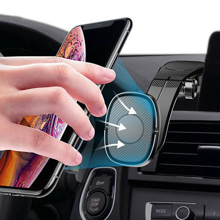 Магнітний автомобільний тримач для смартфона Rock Magnetic Dashboard (Чорний), фото 2