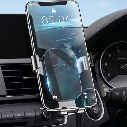 Універсальний автомобільний тримач для смартфона Rock Magnetic Air Vent (Чорний), фото 2