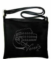 Сумка-планшет із вишивкою "Venezia" С57- чорна