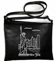 Сумка-планшет із вишивкою "New York" С56 чорна