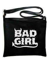             Сумка-планшет із вишивкою "Bad Girl" С97 - чорна