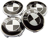 Заглушки заглушки колпачки для литых дисков BMW 68 мм Черно-белый