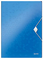 Папка на гумці Leitz, А4 WOW, синій металік 39820036
