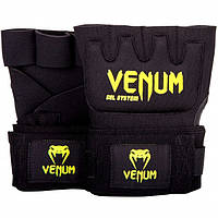 Быстрые гелевые бинты Venum Kontact Gel Glove Wraps Черные/Жёлтый