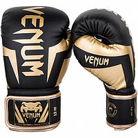 Боксерские перчатки Venum Elite Черные/Золото 16 ун