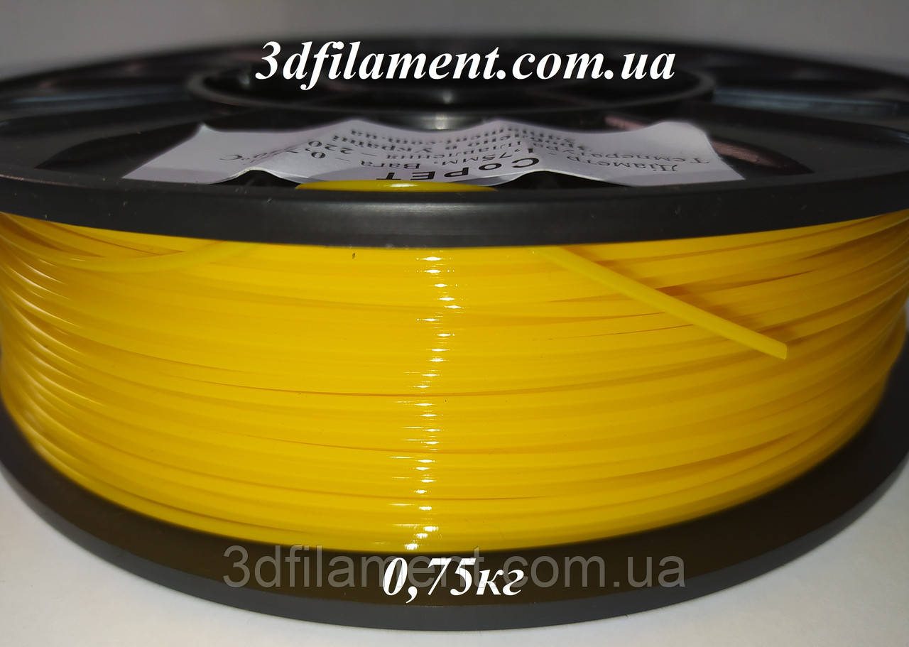 Пластик PetG (Copet) жовтий 1,75mm 0,75кг - фото 2 - id-p1299989006