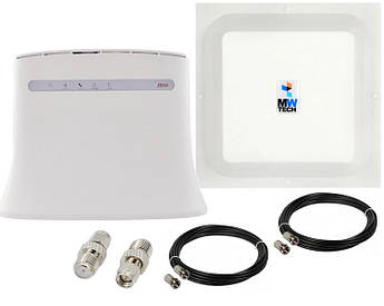 4G комплект ZTE MF283U (phone ports), MIMO Антена 1700-2700 МГц 2*17dBi