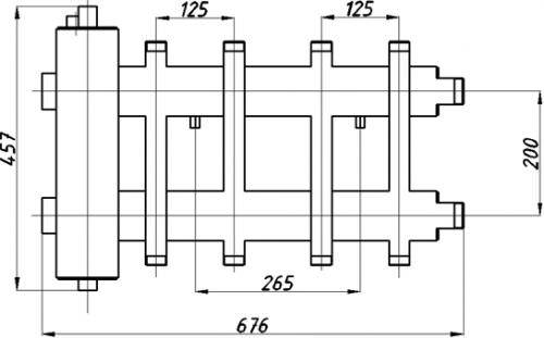 Колектор з гідрострілкою Termojet КГС42ВН.125(200) в ізоляції