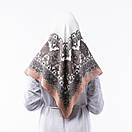 Кашемірова хустка з принтом 90х90см Пудрова, фото 3