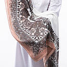 Кашемірова хустка з принтом 90х90см Пудрова, фото 4