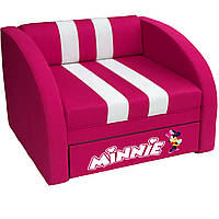 Дитяче крісло-ліжко Smart 005 Minnie рожеве 80×170 з шухлядою і викотним механізмом ТМ Viorina-Deko