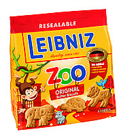 Печиво натуральне масляне для дітей Bahlsen Leibniz Лейбніц ЗООПАРК Zoo масляне 100гр 12шт в упаковці