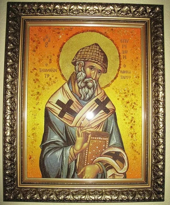 Картина из янтаря " Икона-Анна пророчица " - фото 6 - id-p76113486