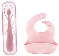 Набор Ложка силиконовая с удержанием формы изгиба для кормления ребенка Розовый (vol-790)