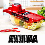 Ручна овочерізка слайсер з насадками 6 Wire Cutter Червона, фото 3