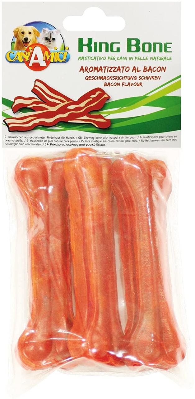 Ласощі для собак кістка зі смаком бекону 13 см Croci King Bone Bacon 3 шт/уп