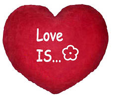 Подушка-Валентинка у формі серця "Love is..."
