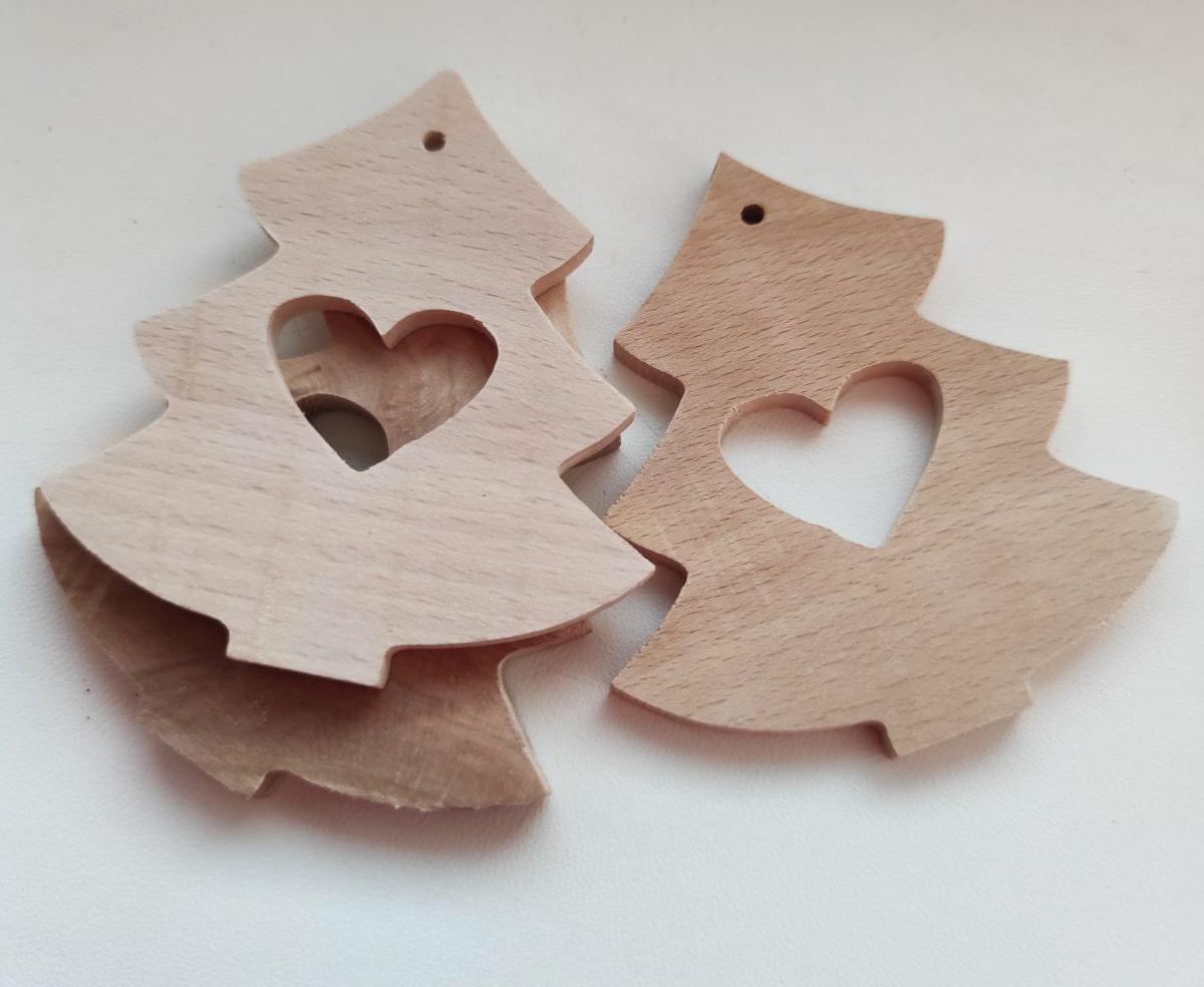 Підвіска дерев'яна Ялинка-серце 7,2*8 см.|заготівля для декору | під фарбування | для декупажу