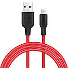 Зарядка USB кабель Hoco X21 USB для Huawei Y6s micro USB Red, фото 2