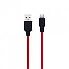 Зарядка USB кабель Hoco X21 USB для Huawei Y6s micro USB Red, фото 5