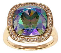 Кольцо Xuping Позолота 18K с кр-ми Swarovski "Кристалл Erinite Shimmer в цирконии 16х16мм" р.16.5,17.5,18