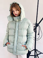 Женская куртка зефирка с поясом размер SM, ML, LXL мятная