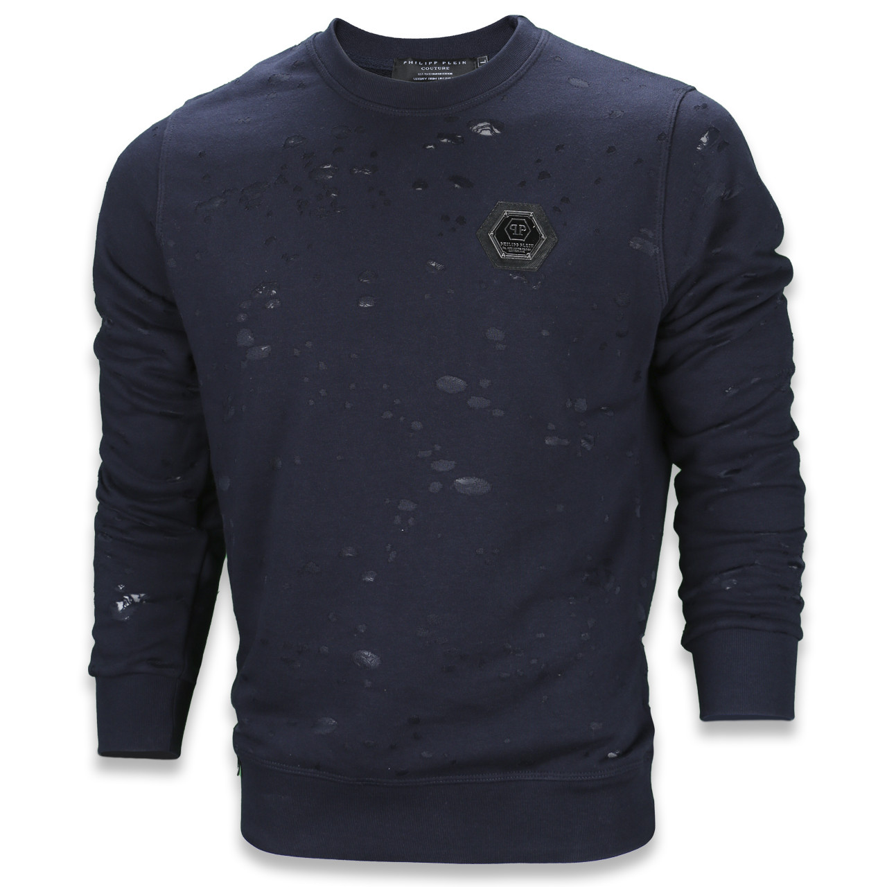 Світшот чоловічий т синій PHILIPP PLEIN з патчем #6 DBLU L(Р) 21-512-012