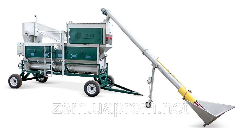 Мобільний зерноочисний сепаратор ОВС-355ЦМШ із циклоном та завантажувальним шнеком, фото 1